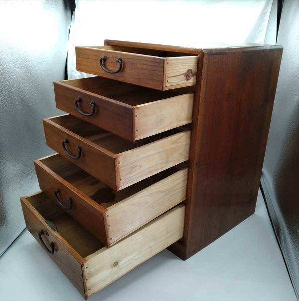 Vintage 5-drawer Chest of Drawers Antique Folk Cabinet Retro Storage Mid-Century | Japanpricenet