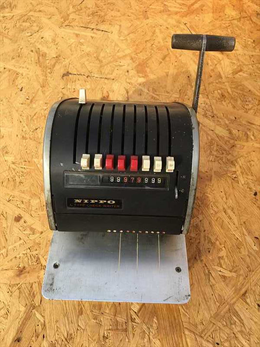 Nippo L Type Check Writer Vintage Retro 1970s Used Check Printer | Japanpricenet