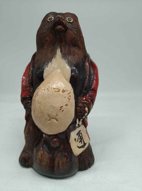 Raccoon Pottery Figurine Antique Japanese Style Retro Tanuki Ceramic Used | Japanpricenet
