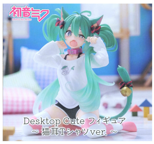Hatsune Miku Desktop Figure Cat Ear T-Shirt Ver. Sumiyoshi Store New